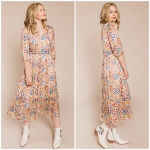 Anthropologie ba&sh Reese Blanc Floral Midi Dress, Medium